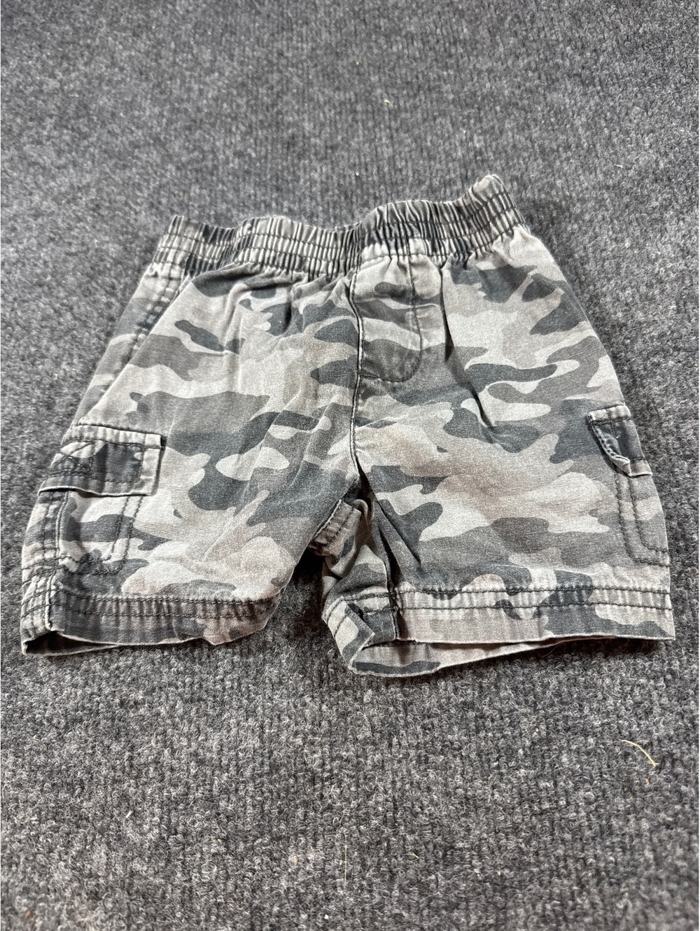 Jumping Beans Baby Boys 12M Gray Camo Cargo Shorts Cotton Elastic Waist